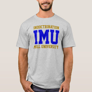 T-shirts UNIVERSIDADE MOINHO DE DOUTRINAÇÃO - azul e dourad