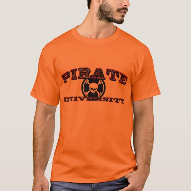 T-shirts Universidade T alaranjado do pirata (Frente)