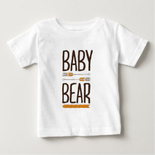 T-shirts Urso Bebê Grizzly com Tipo Desenhado à Mão Marrom