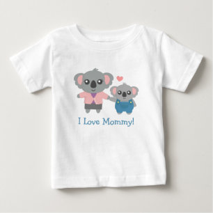 T-shirts Urso Coala Fofo Mamãe e Filho