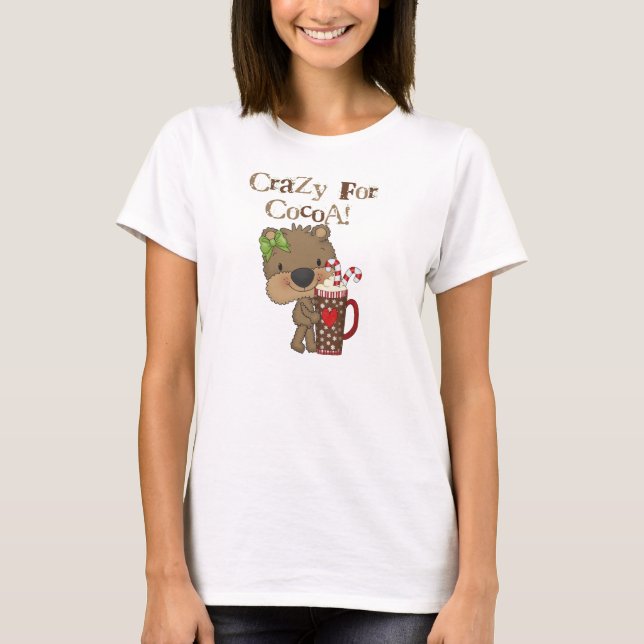 T-shirts Urso da menina louco para o cacau (Frente)