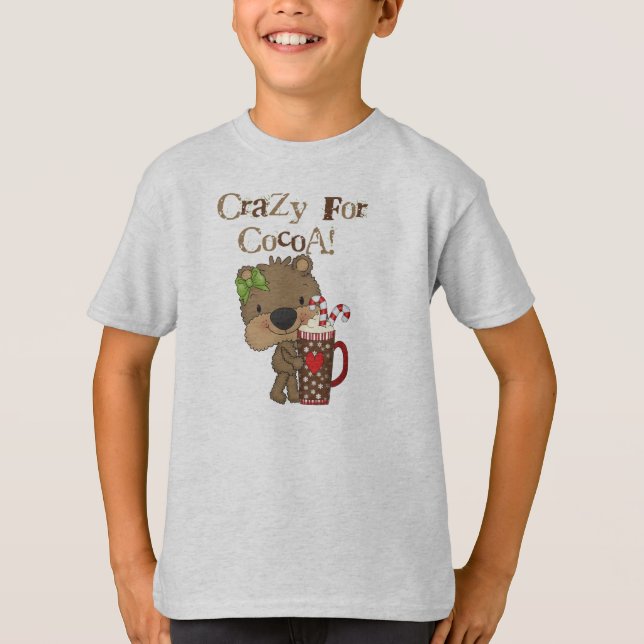 T-shirts Urso da menina louco para o cacau (Frente)