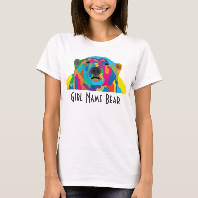 T-shirts Urso das Cores do Retrato (Frente)