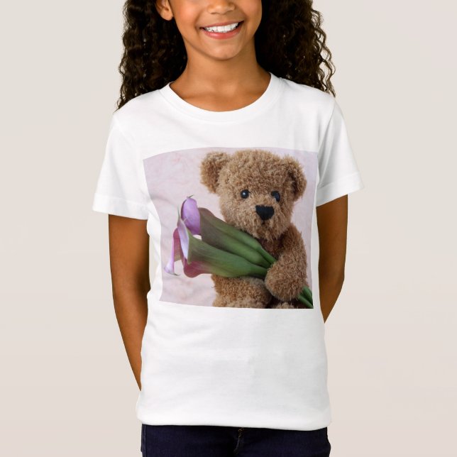 T-shirts Urso de peluche com lírios de calla (Frente)