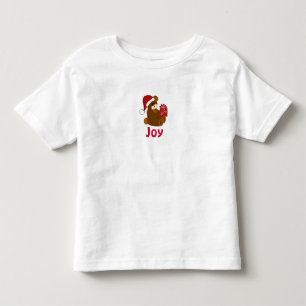 T-shirts Urso de Pelúcia com Presente de Feriado - Alegria