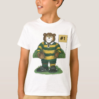 T-shirts Urso de Rugby masculino em verde e Dourado