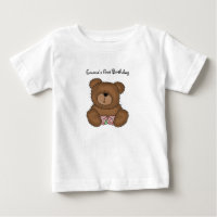 Urso de Teddy com Camisa-T de Criança de Flores