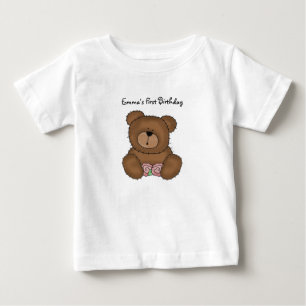 T-shirts Urso de Teddy com Camisa-T de Criança de Flores