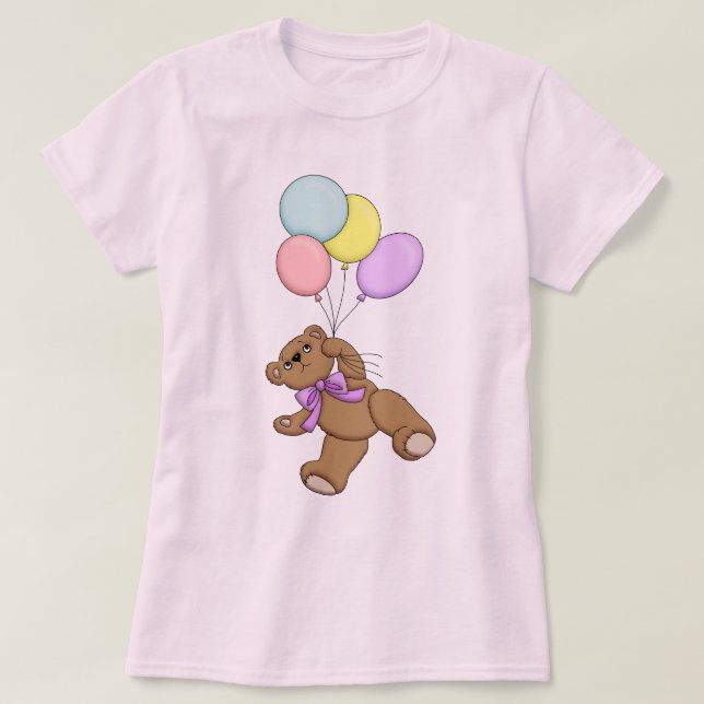 T-shirts Urso de Teddy e Balões (Frente do Design)