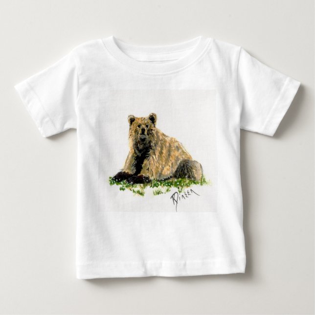 T-shirts Urso Grizzle, Bear Toddler, Leve Longa (Frente)