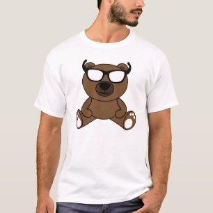 T-shirts Urso marrom legal com tshirt dos óculos de sol