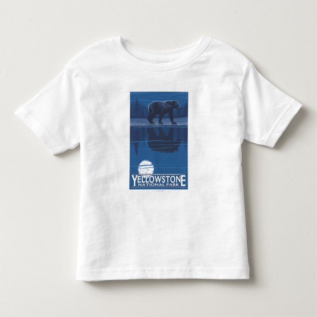 T-shirts Urso no luar - parque nacional de Yellowstone (Frente)