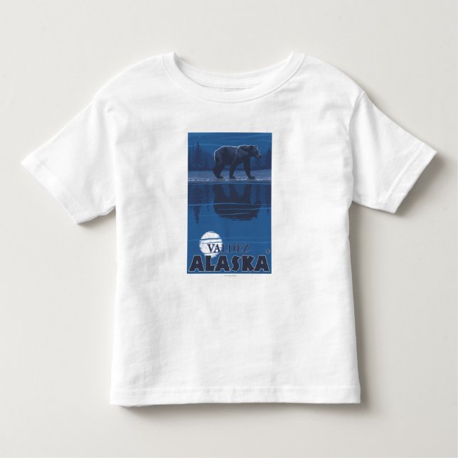 T-shirts Urso no luar - Valdez, Alaska (Frente)