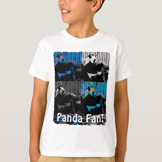 T-shirts Urso Panda Design de Arte Moderna Multi-painel (Frente)