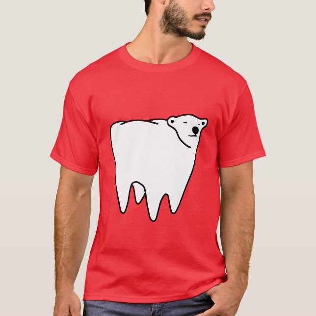 T-shirts Urso polar do dente do urso do Molar (Frente)