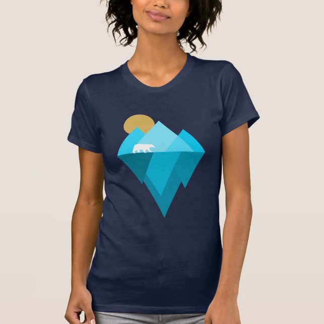 T-shirts Urso Polar e Glaciar Fatos sobre Mudanças Climátic (Frente)