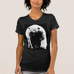 T-shirts Urso Polar Pop de Arte Preta e Branca