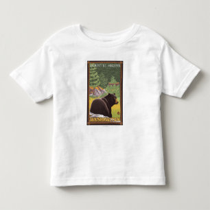 T-shirts Urso preto na floresta - Mount Saint Helens, WA