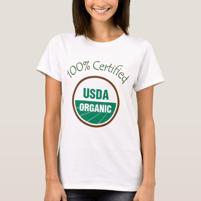 T-shirts USDA certificado 100% orgânico (Frente)