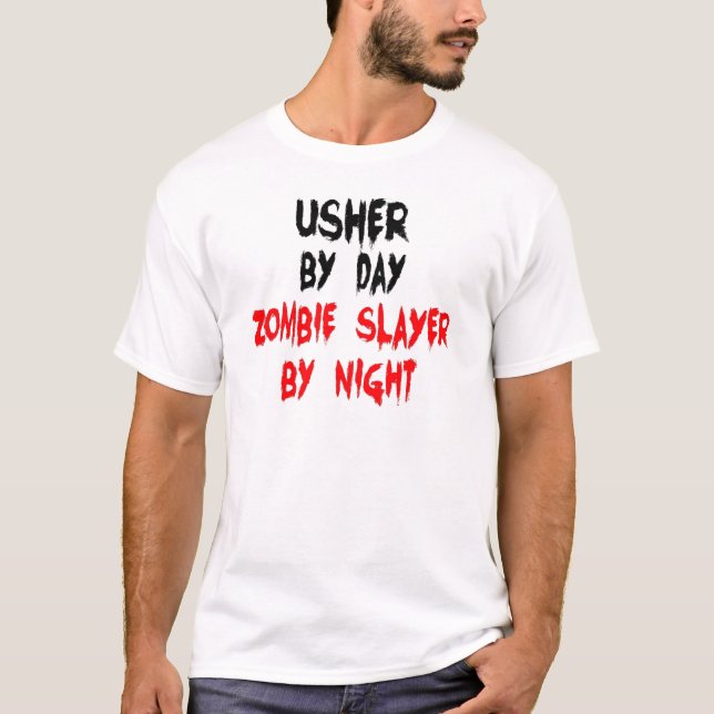 T-shirts Usher Zombie Slayer (Frente)