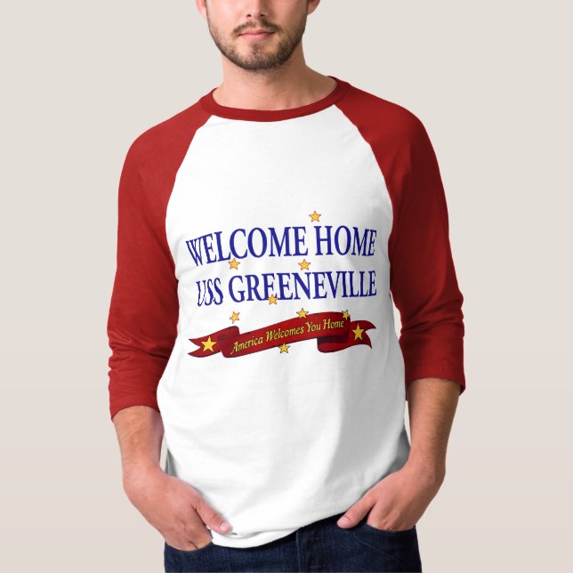 T-shirts USS Greeneville Home bem-vindo (Frente)