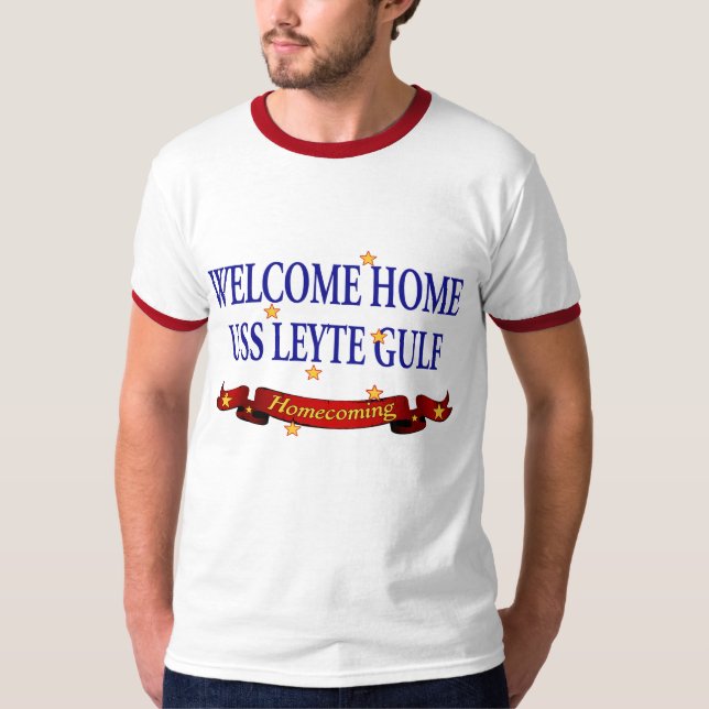 T-shirts USS Leyte Gulf Home bem-vindo (Frente)