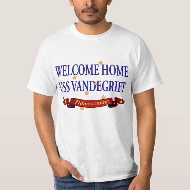 T-shirts USS Vandegrift Home bem-vindo (Frente)
