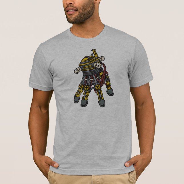 T-shirts V-Pescoço da mão de Steampunk (Frente)