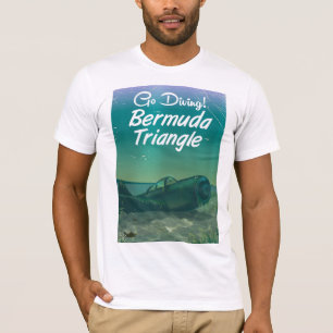 T-shirts Vá mergulhar! Cartaz de viagem do triângulo de Ber