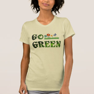 T-shirts Vá para a floresta verde e vegetariana.