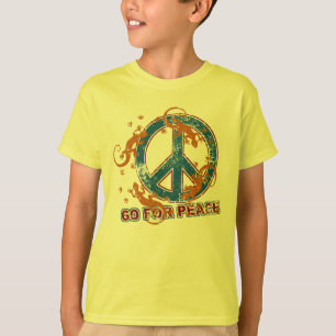 T-shirts VÁ PARA PEACE Geckos grunge + seu backgr.