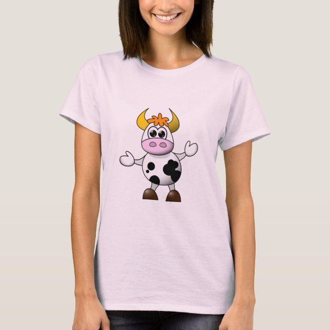 T-shirts Vaca de Cartoon Encantada (Frente)