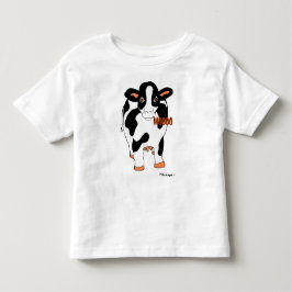 T-shirts Vaca dianteira e traseira preto e branco Shi da