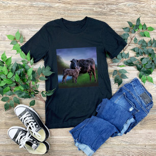 T-shirts Vaca e vitelo de Ângulo Negro