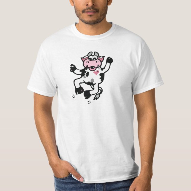 T-shirts Vaca Feliz Dançando (Frente)