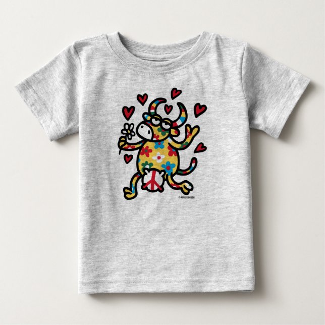 T-shirts Vaca Hippy (Frente)