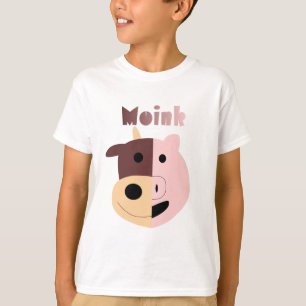 T-shirts Vaca + O porco = Moink caçoam o tshirt