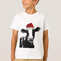 Vaca papai noel - Vaca leiteira vestindo Santa Hat
