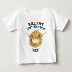 T-shirts Vaca personalizada primeiro Hogmanay das montanhas