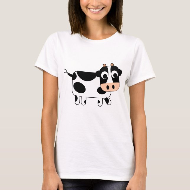 T-shirts Vaca preto e branco bonito (Frente)