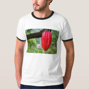 T-shirts vagem de cacau vermelha