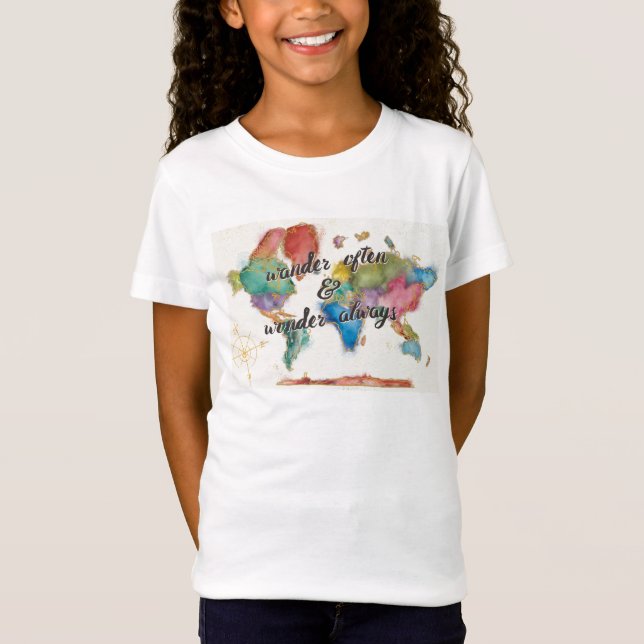 T-shirts Vagueie frequentemente, vagueie sempre mapa com (Frente)