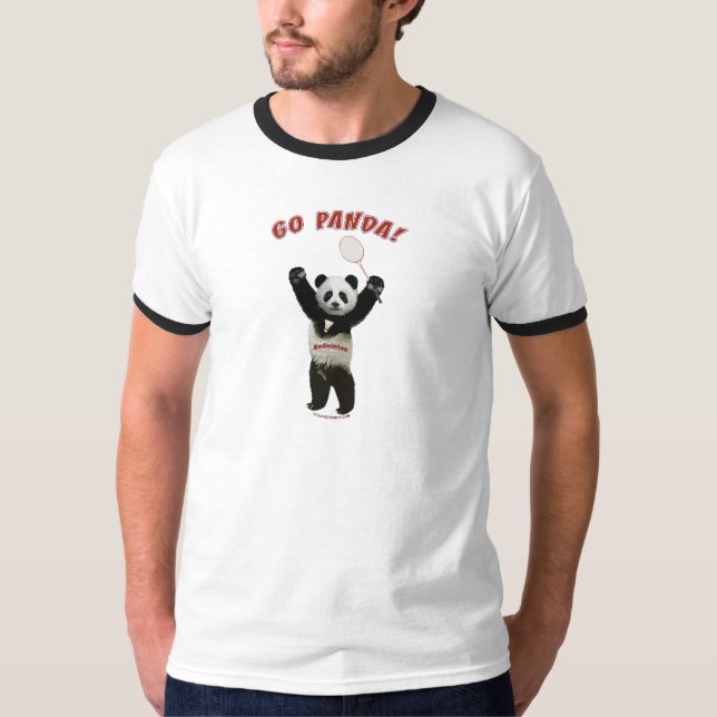 T-shirts Vai o Badminton da panda (Frente)