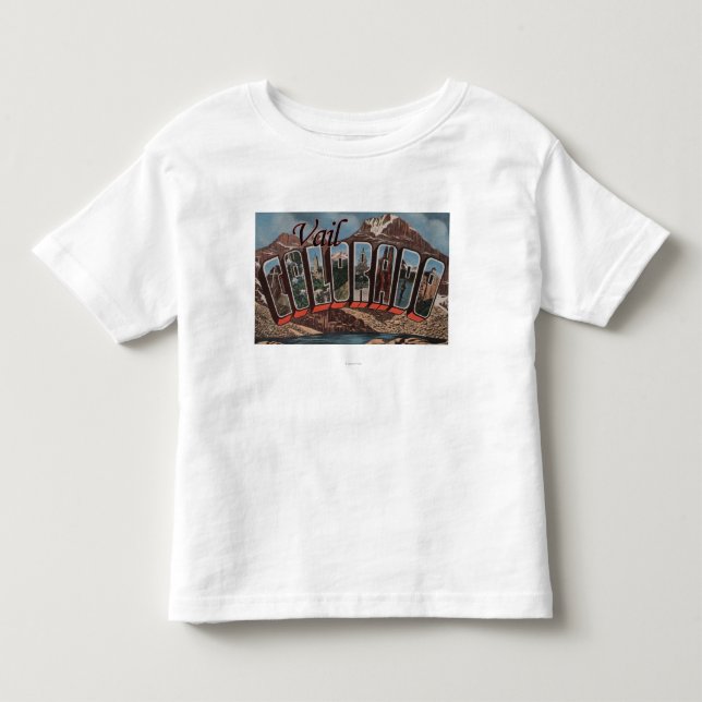 T-shirts Vail, letra ScenesVail de ColoradoLarge, CO (Frente)
