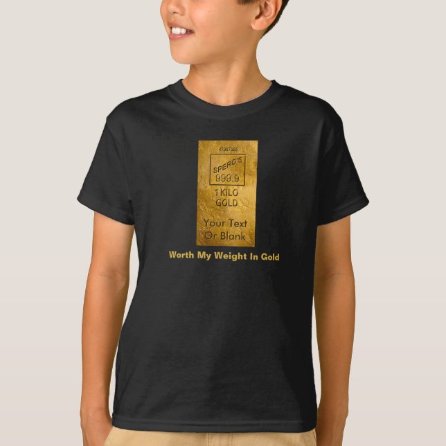 T-shirts Vale Meu Peso Em Dourado (Frente)