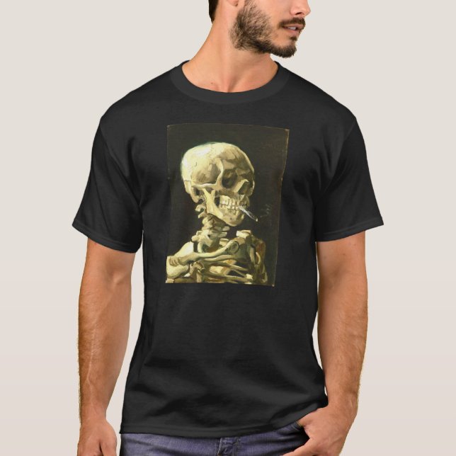 T-shirts Van Gogh - cabeça de um esqueleto (Frente)