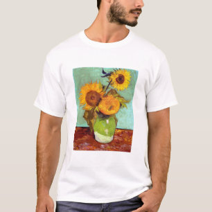 T-shirts Van Gogh - Três Girassóis Em Um Vaso - Arte Fina