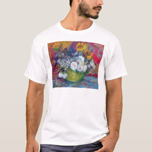 T-shirts Van Gogh - Vida Estática Com Rosas E Girassóis