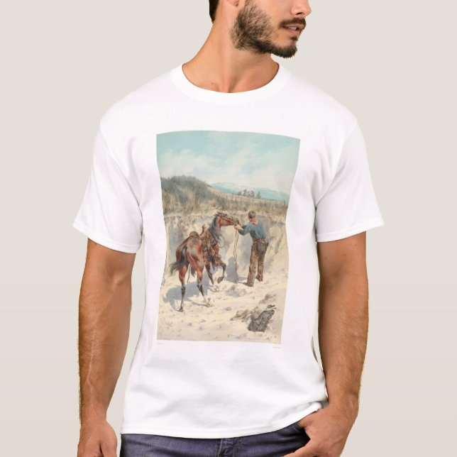 T-shirts Vaqueiro com o cavalo no Arroyo… (1324) (Frente)