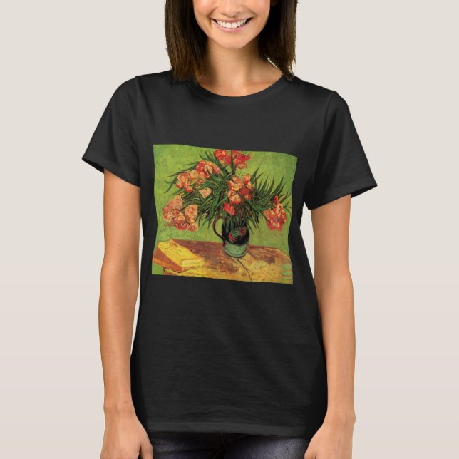T-shirts Vase com Oleanders e Livros de Vincent van Gogh (Frente)
